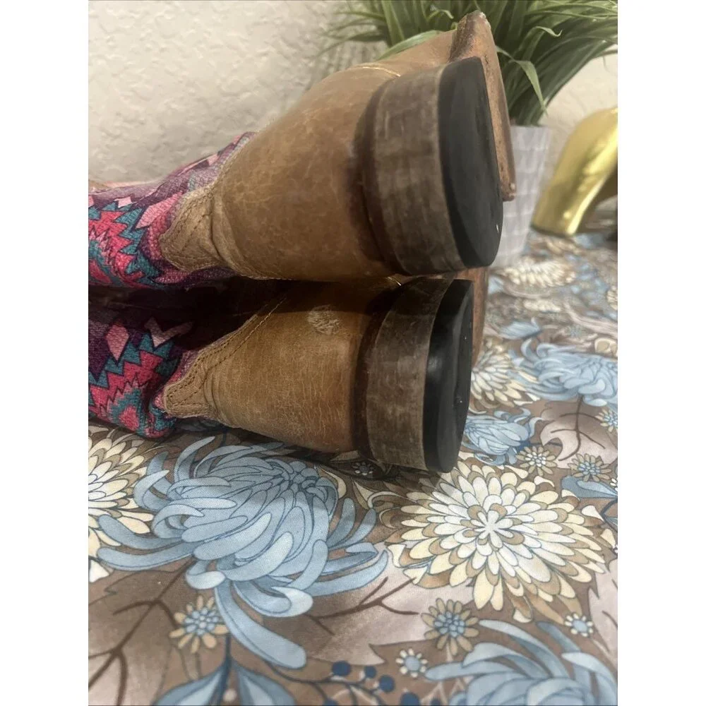 Roper Brown Southwestern Cowboy Western Boots Little Kids Youth size 9